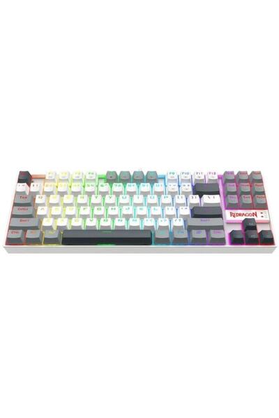 REDRAGON Tastatura Gaming Kumara, Wired, iluminare RGB, USB (Alb/Gri)