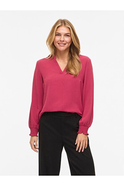 VILA Oberteil mit langen Ärmeln VILOVIE V-Ausschnitt