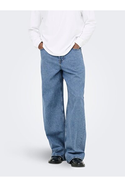 Only & Sons Jeans mit weitem Bein ONSREMI Mid Rise Weiter Beinschnitt Jeans