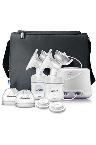 Philips Avent Pompa pentru san electrica dubla cu biberon pentru hranire natu...