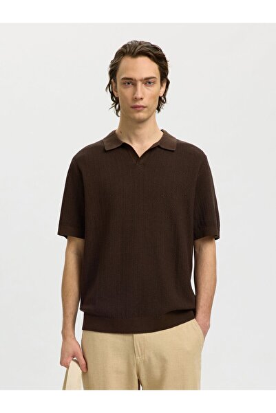 SELECTED Poloshirt Leinenmix