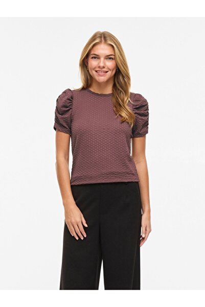 VILA Oberteil mit kurzen Ärmeln VIANINE Rundhals