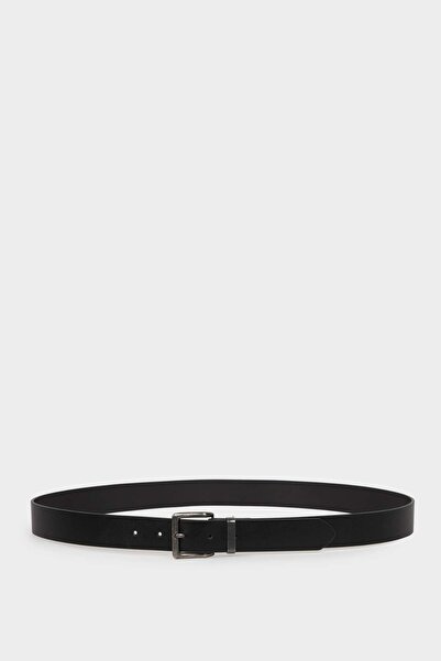 DeFacto Men's Rectangular Buckle Faux Leather Casual Belt G9026Axns