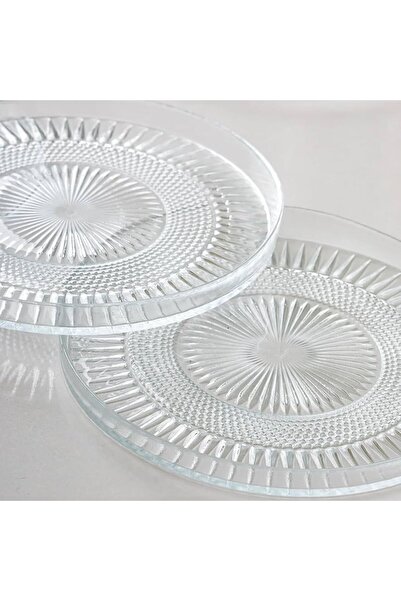 ley 6’lı Cam Tatlı Tabağı – 16 cm Dik Kenarlı, Şeffaf Servis Tabağı