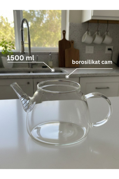 Milea Düz Borosilikat Isıya Dayanıklı Cam Alt Demlik Kapaksız 1500 ml 1 Adet