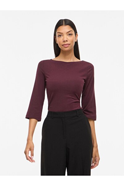 VILA Oberteil mit 3/4-Ärmeln VIEMILIE U-Boot-Ausschnitt