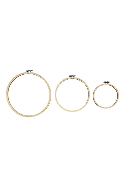 ŞENELYÜN Yuvarlak Kasnak Bamboo Seti 2, 3 Farklı Boy, Çap: 13 cm, 18 cm, 23 cm