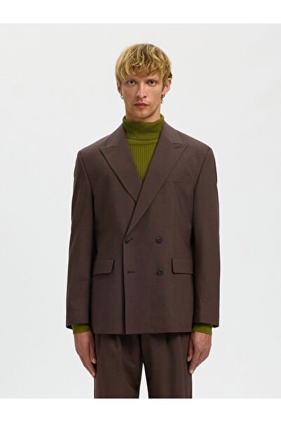 SELECTED Zweireihiger Blazer Wollmix