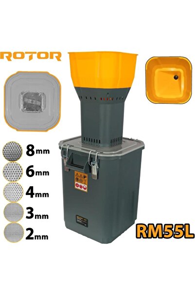 Rotor Electric grain mill RM55L, 19000 rpm, 1500 W, 55 L (Grey/Yellow)