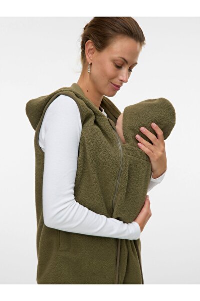 Mama Licious Weste Normal geschnitten Kapuze Strickweste