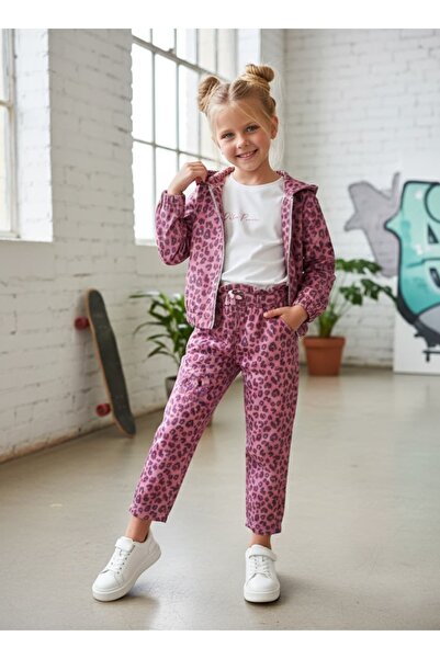 Pinkitokids Leopard Printed Denim 3-Piece Set