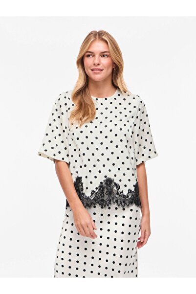 VILA Oberteil mit kurzen Ärmeln VIDOTA Polka-Dot