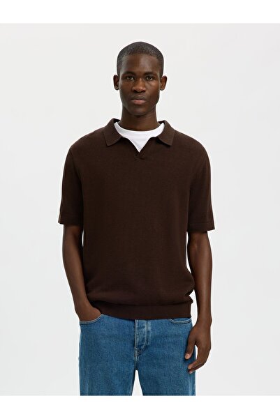 SELECTED Polohemd aus Strick Kurzarm