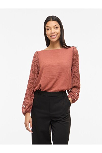 VILA Oberteil mit langen Ärmeln VIJOSA Spitzen