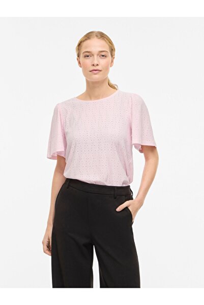 VILA Oberteil mit kurzen Ärmeln VIBELLI Rundhals