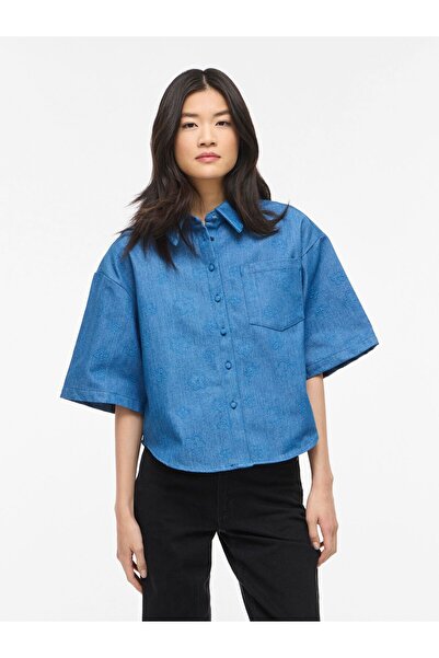 VILA Jeanshemd VILUNA 3/4-Arm