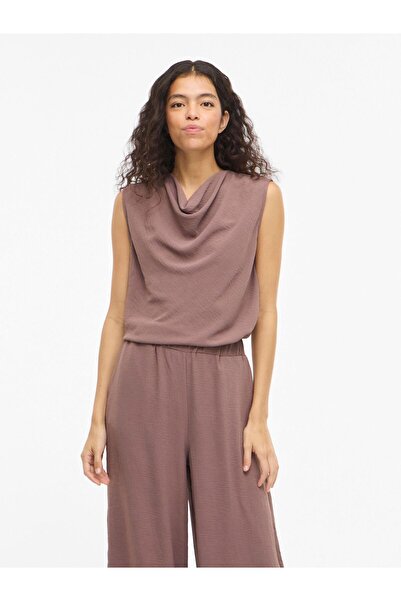 VILA Top VIRELLA Wasserfall-Ausschnitt