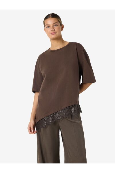 Noisy May T-Shirt Spitzenverzierter