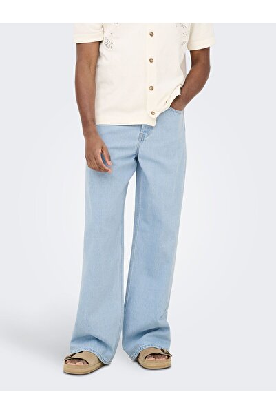 Only & Sons Jeans mit weitem Bein ONSREMI Mid Rise Weiter Beinschnitt Jeans