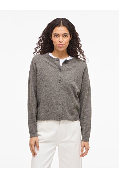 VILA Strickjacke VILIGA Rundhals