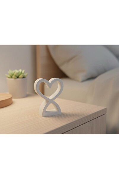 lucien vela 2'li Set Sonsuzluk Kalp Dekoratif Biblo Objeler - Modern Beyaz Ba...