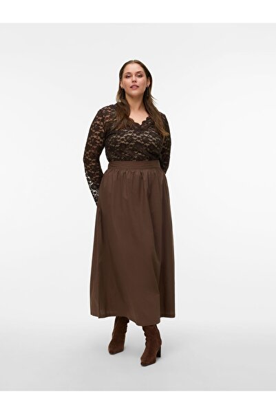 Veromoda Curve A-Linien Rock VMCCILLA Hohe Taille Langer Rock