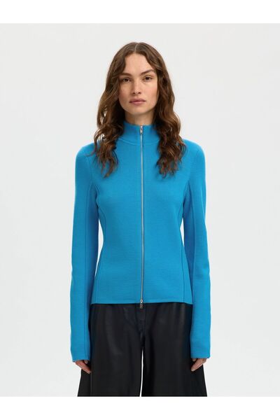 SELECTED Strickjacke mit Reißverschluss 100% Merinowoll