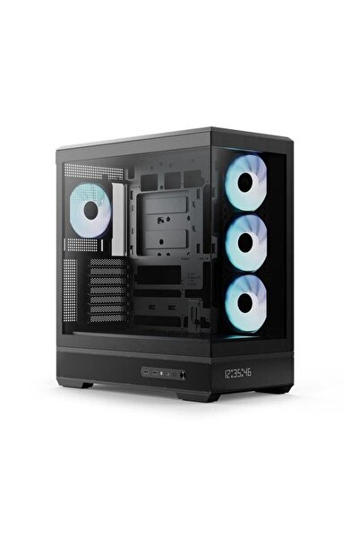 AEROCOOL Carcasa P500B Digi V1, Tempered Glass, Mid Tower, Negru