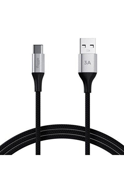 allity Data and charging cable AUC-01, USB-A-USB-C, 3A, 1m (Black)
