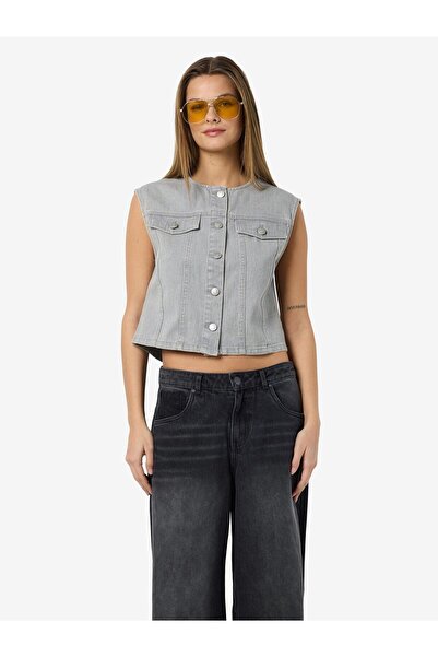 Noisy May Jeansweste Cropped