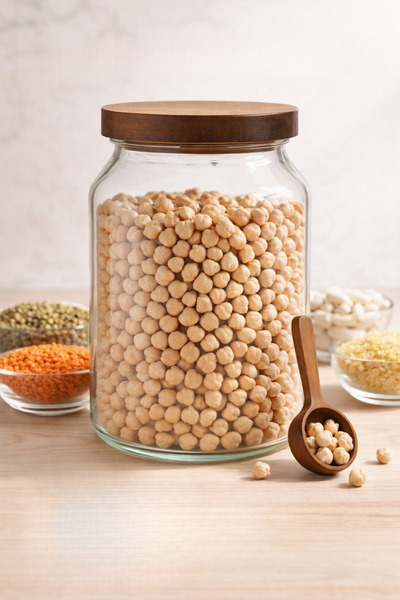 welcomein 4000 ML Akasya Kapaklı Cam Erzak Kavanozu Hava Geçirmez Bakliyat Sa...