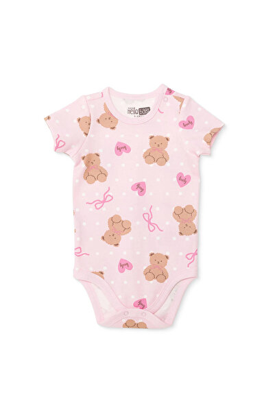 ebebek Hello Baby HelloBaby Kız Bebek Body Ayı Baskılı Çıtçıtlı Çıtçıtlı Yaka...