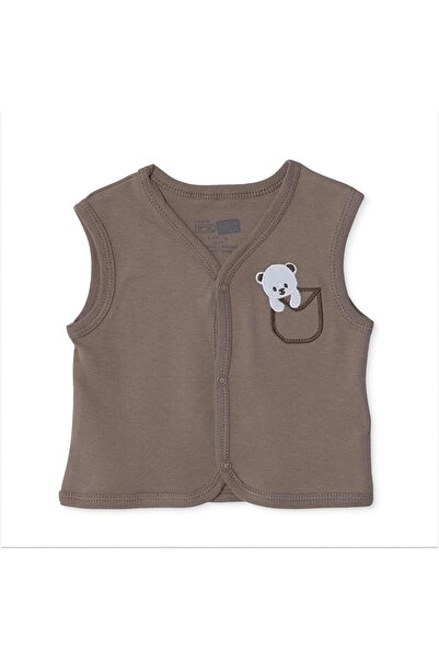 ebebek Hello Baby HelloBaby Erkek Bebek Yelek Hayvan Baskılı Çıtçıtlı V Yaka ...