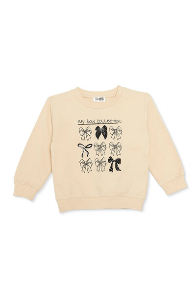 ebebek Hello Baby HelloBaby Kız Bebek Sweatshirt Fiyonk Baskılı Bisiklet Yaka...