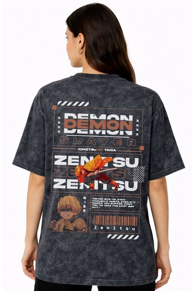 SEVBANO Μπλουζάκι Demon Slayer Zenitsu Kimetsu No Yaiba Anime με στάμπα στην ...