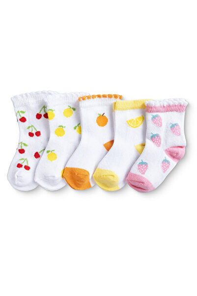 ebebek Hello Baby HelloBaby Kız Bebek 5li Soket Çorap Kalp Baskılı