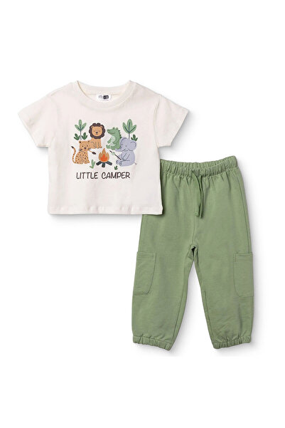 ebebek Hello Baby HelloBaby Erkek Bebek Tişört-Pantolon Hayvan Baskılı Bağcık...