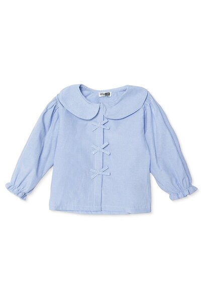 ebebek Hello Baby HelloBaby Kız Bebek Gömlek Fiyonk Baskılı Düğmeli Bebe Yaka...