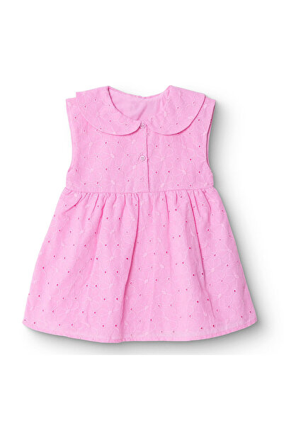 ebebek Hello Baby HelloBaby Kız Bebek Elbise Düğmeli Bebe Yaka Kısa Kol Reçme