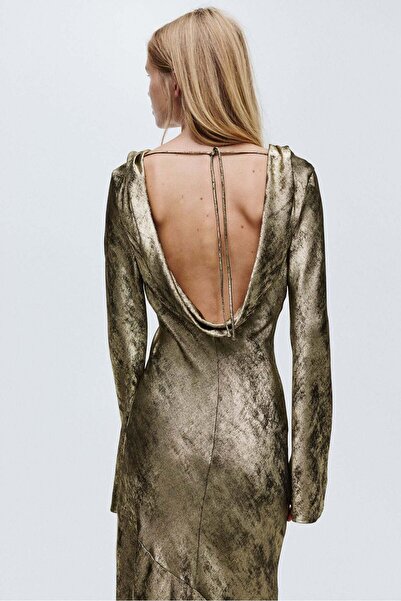H&M Open-back satin dress