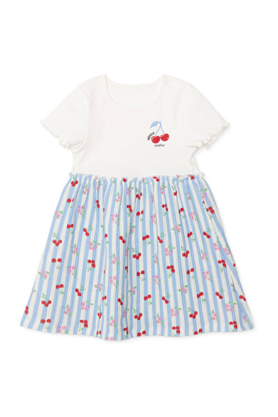 ebebek Hello Baby HelloBaby Kız Bebek Elbise Kiraz Baskılı Çıtçıtlı Bisiklet ...