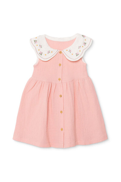 ebebek Hello Baby HelloBaby Kız Bebek Elbise Çiçek Baskılı Düğmeli Bebe Yaka ...