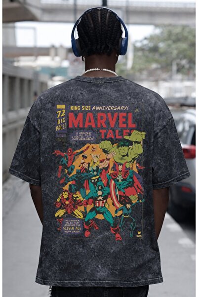 SEVBANO Tasarım Marvel Tale Avengers Kahramanlar Sırt Baskılı Unisex Oversize...