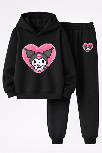 MAGORS Kuromi Printed 3-Yarn Quality Sweatshirt and Sweatpants Kids' Top-Bott...