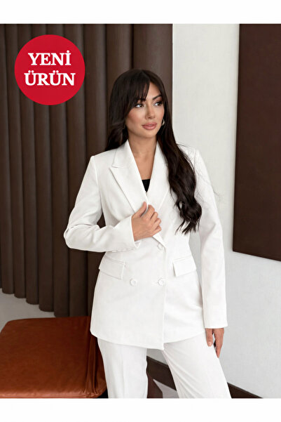 Nadrina Laser Cut Double-Breasted Suit