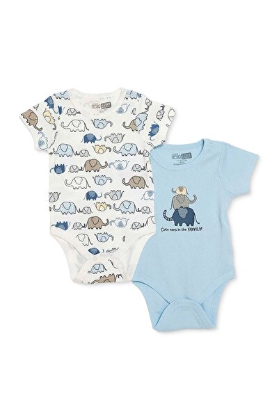ebebek Hello Baby HelloBaby Erkek Bebek 2li Body Hayvan Baskılı Çıtçıtlı Çıtç...