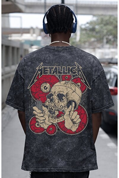 SEVBANO Design Metallica Rock Metal Music Band Tricou unisex supradimensionat...