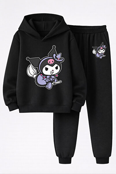 MAGORS Kuromi Printed 3-Yarn Quality Sweatshirt and Sweatpants Kids' Top-Bott...