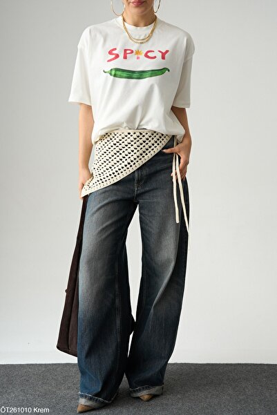 CADDELAMODA Tricou Spicy cu imprimeu pentru femei