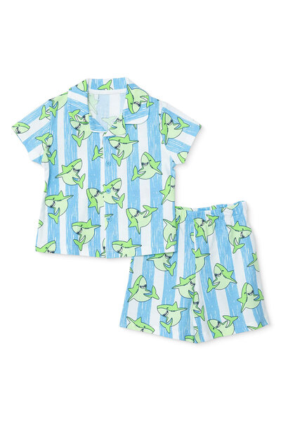 ebebek Hello Baby HelloBaby Erkek Bebek Pijama Takımı Hayvan Baskılı Düğmeli ...